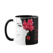Girl-Gesicht anpassbare Blumenmode-Illustration