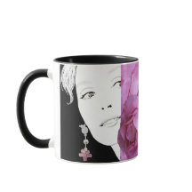 Girl-Gesicht anpassbare Blumenmode-Illustration