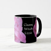 Girl-Gesicht anpassbare Blumenmode-Illustration Tasse (VorderseiteRechts)