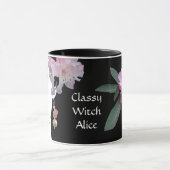 Girl-Gesicht anpassbare Blumenmode-Illustration Tasse (Zentrum)