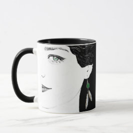 Girl-Gesicht Blumenmode sonderbar Tasse