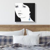 Girl Gesicht schöne Blumenmode Illustration Leinwanddruck (Insitu (Schlafzimmer))