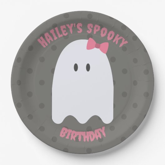 Girl Ghost Birthday Party Personalisierte Papierpl Pappteller (Vorderseite)
