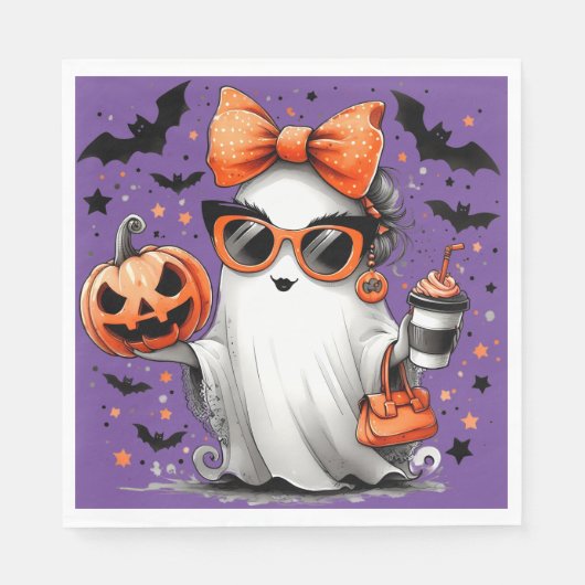 Girl Ghost Halloween-Party Napikins Serviette (Vorderseite)