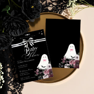 Girl Ghost Little Boo Floral Gothic Baby Dusche Einladung