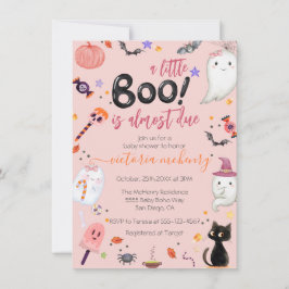 Girl Ghost Little Boo soll Halloween Baby Dusche s Einladung