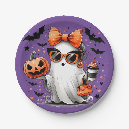 Girl Ghost-Party Pappteller (Vorderseite)