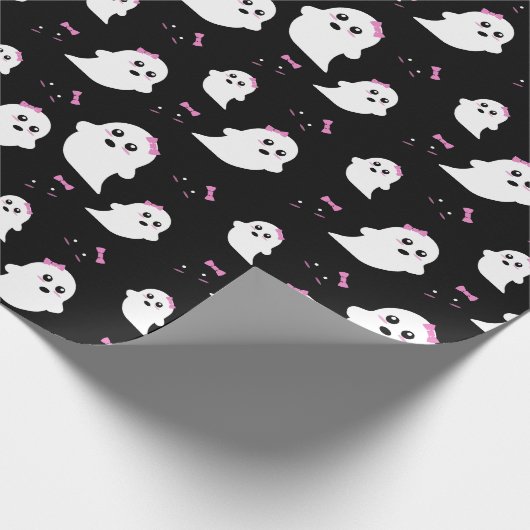 Girl Ghost Pattern Geschenkpapier (Ecke)