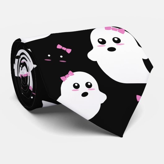 Girl Ghost Pattern Krawatte (Gerollt)