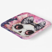 Girl Ghost Skeleton Halloween Pink Themed Pappteller (Gewinkelt)