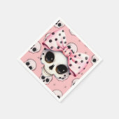 Girl Ghost Skeleton Halloween Pink Themed Serviette (Ecke)