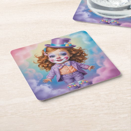 Girl Ginger Clown Untersetzer Set (angewinkelt)