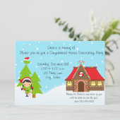 Girl Gingerbread House Einladung zum Geburtstag (Stehend Vorderseite)