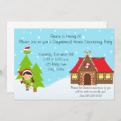 Girl Gingerbread House Einladung zum Geburtstag (Vorne/Hinten)