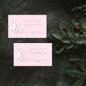 Girl Gingerbread Village Diaper Raffle Baby Shower Begleitkarte