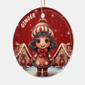 Girl Gingerbread Village House Christmas Decor Keramik Ornament (Links)