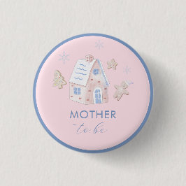 Girl Gingerbread Village Mother To Be Baby Shower  Button