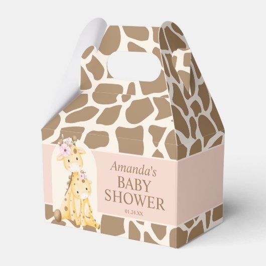 Girl Giraffe Baby Duschbox Geschenkschachtel (Vorderseite)