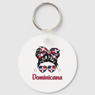 Girl-Girl Dominikanische Republik Shirt Flag Hispa Schlüsselanhänger