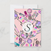 Girl-Girl-Handgemälztes Wasserfarben-Makeup auf Ro Einladung (Rückseite)