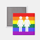 Girl + Girl Rainbow Magnet (Vorderseite/Rückseite)