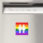 Girl + Girl Rainbow Magnet (In Situ (Geschirrspüler))
