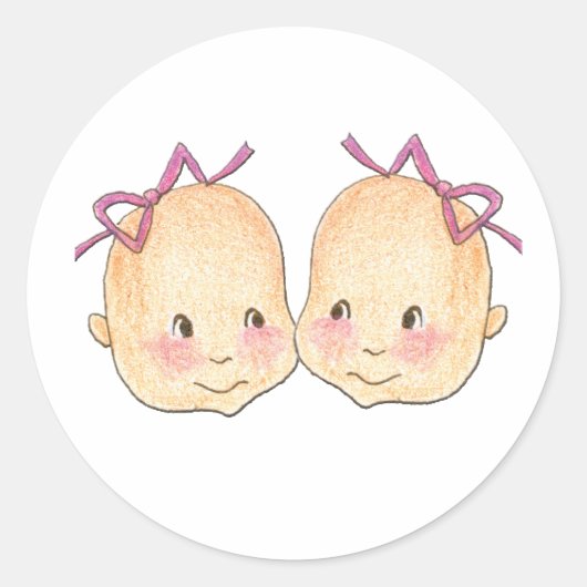 Girl Girl Twins Graphic Runder Aufkleber (Vorderseite)
