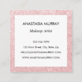 Girl & Glam Blush Pink Rose Gold Glitzer Glitzern Quadratische Visitenkarte (Rückseite)