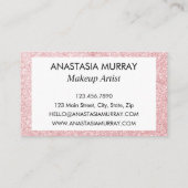 Girl & Glam Blush Pink Rose Gold Glitzer Glitzern Visitenkarte (Rückseite)