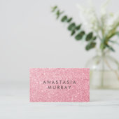 Girl & Glam Blush Pink Rose Gold Glitzer Glitzern Visitenkarte (Stehend Vorderseite)