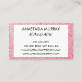 Girl & Glam Blush Pink Rose Gold Glitzer Glitzern Visitenkarte (Rückseite)