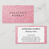 Girl & Glam Blush Pink Rose Gold Glitzer Glitzern Visitenkarte (Vorne/Hinten)
