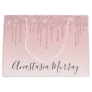 Girl Glam Blush Rosa Rose Gold Glitzer Tropfen Nam Große Geschenktüte
