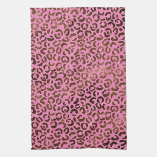 Girl Glam Brawn Pink Leopard Geschirrtuch