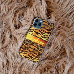 Girl Glam Imitate Gold Glitzer gebürsteter Leopard Case-Mate iPhone Hülle