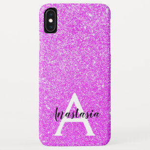 Girl Glam Lila Glitzer Glitzern Monogramm Name Case-Mate iPhone Hülle