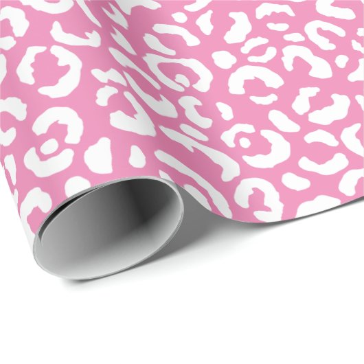 Girl Glam Weißrosa Leoparden Geschenkpapier (Rolleneckpunkt)