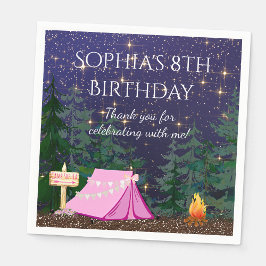 Girl Glamping Camping Serviette