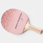 Girl-Glitzer Blush Pink Einfache Monogrammbezeichn Tischtennis Schläger (Seitenansicht)