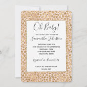 Girl Glitzer Gold Peach Leopard Print Einladung (Vorderseite)