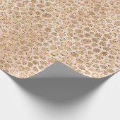 Girl Glitzer Gold Peach Leopard Print Geschenkpapier (Ecke)