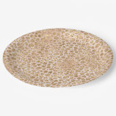 Girl Glitzer Gold Peach Leopard Print Pappteller (Schrägansicht)
