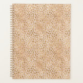 Girl Glitzer Gold Peach Leopard Print Planer (Vorderseite)