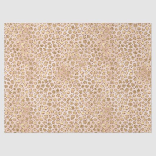 Girl Glitzer Gold Peach Leopard Print Seidenpapier (Vorderseite)