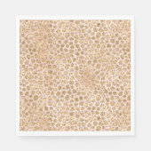 Girl Glitzer Gold Peach Leopard Print Serviette (Vorderseite)