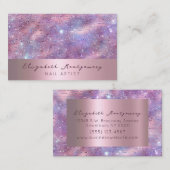Girl Glitzer Lavendel Rose Gold Script Visitenkarte (Vorne/Hinten)