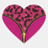Girl Glitzer Leopard Print Herz-Aufkleber (Vorderseite)