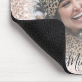 Girl Glitzer Rose Gold Foto Vorlage Mousepad (Ecke)