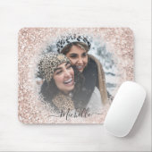 Girl Glitzer Rose Gold Foto Vorlage Mousepad (Mit Mouse)