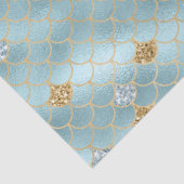Girl Gold Aqua Blauer Glitzer Seidenpapier (Detail)